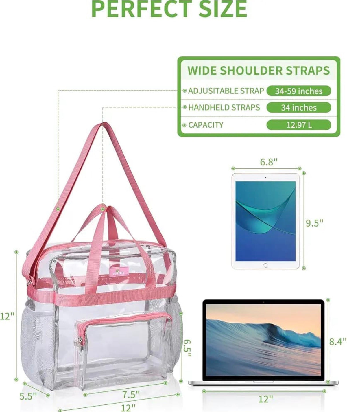 Clear Shoulder Crossbody Bag Stadium Approved See Through Transparent Handbag