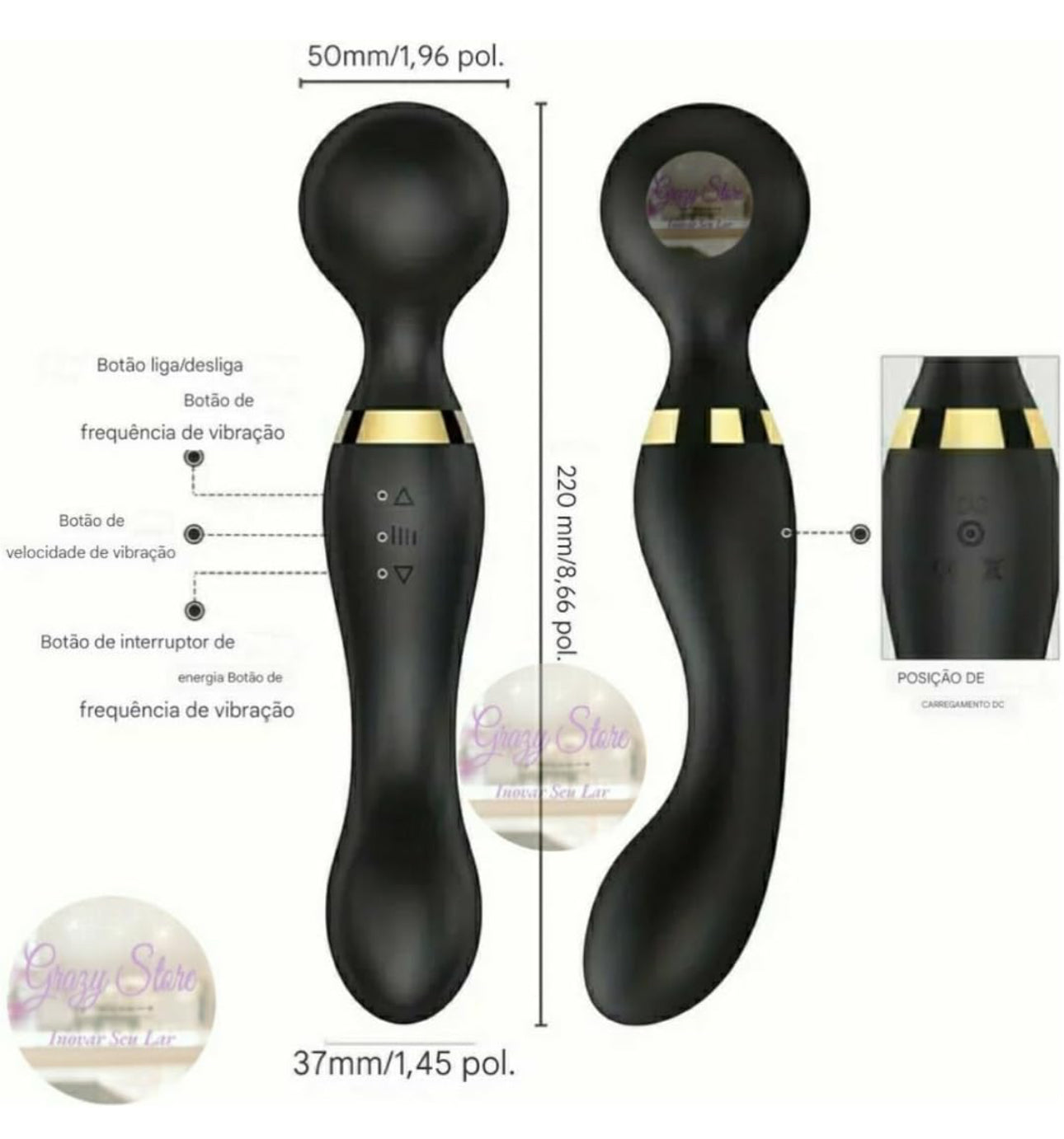 Magic Hand Wand Vibrator-Various Colours
