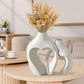 MHome White Heart Vases set of 2 Nordic Modern Style Decorative Vase