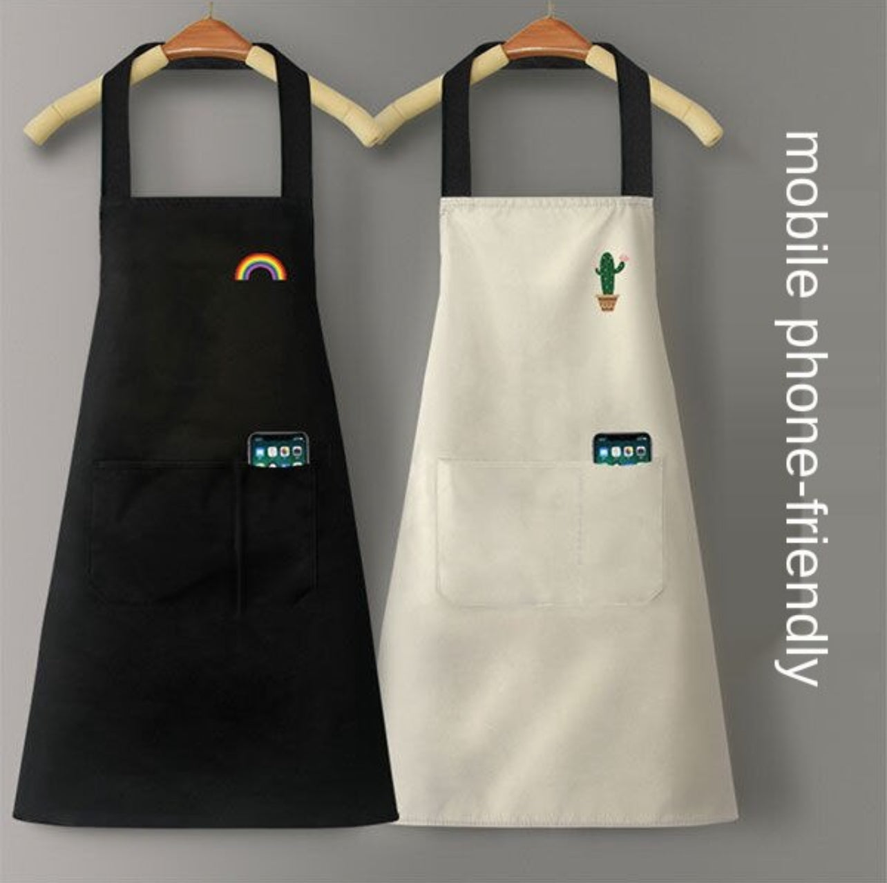 Kitchen Apron Sleeveless Waterproof Hand-wiping Cooking Baking Home Chef Aprons With Pockets Waiter Pinafore Logo Design Custom