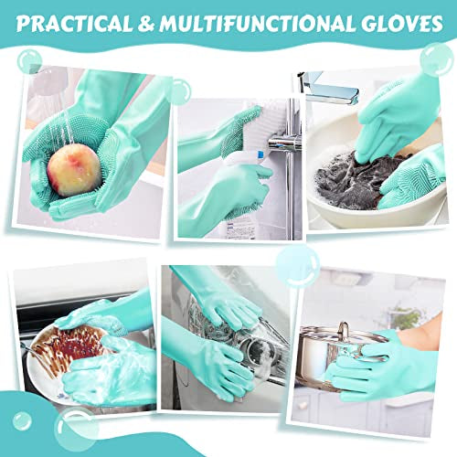 Pet Grooming Gloves Large, Heat Resistant Cat Bathing Gloves with High-Density Teeth, Silicone Dog Bathing Gloves with Enhanced Five Finger Design, for Washing, Bathing, and Massaging