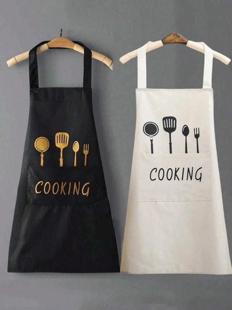 MHome Waterproof Kitchen Aprons for Women, Cooking Apron for Cooking, Baking, Chefs Apron with Pocket, Premium Aprons as a Gift for Mum, Wife, Girlfriend, Grandma-Various Colours