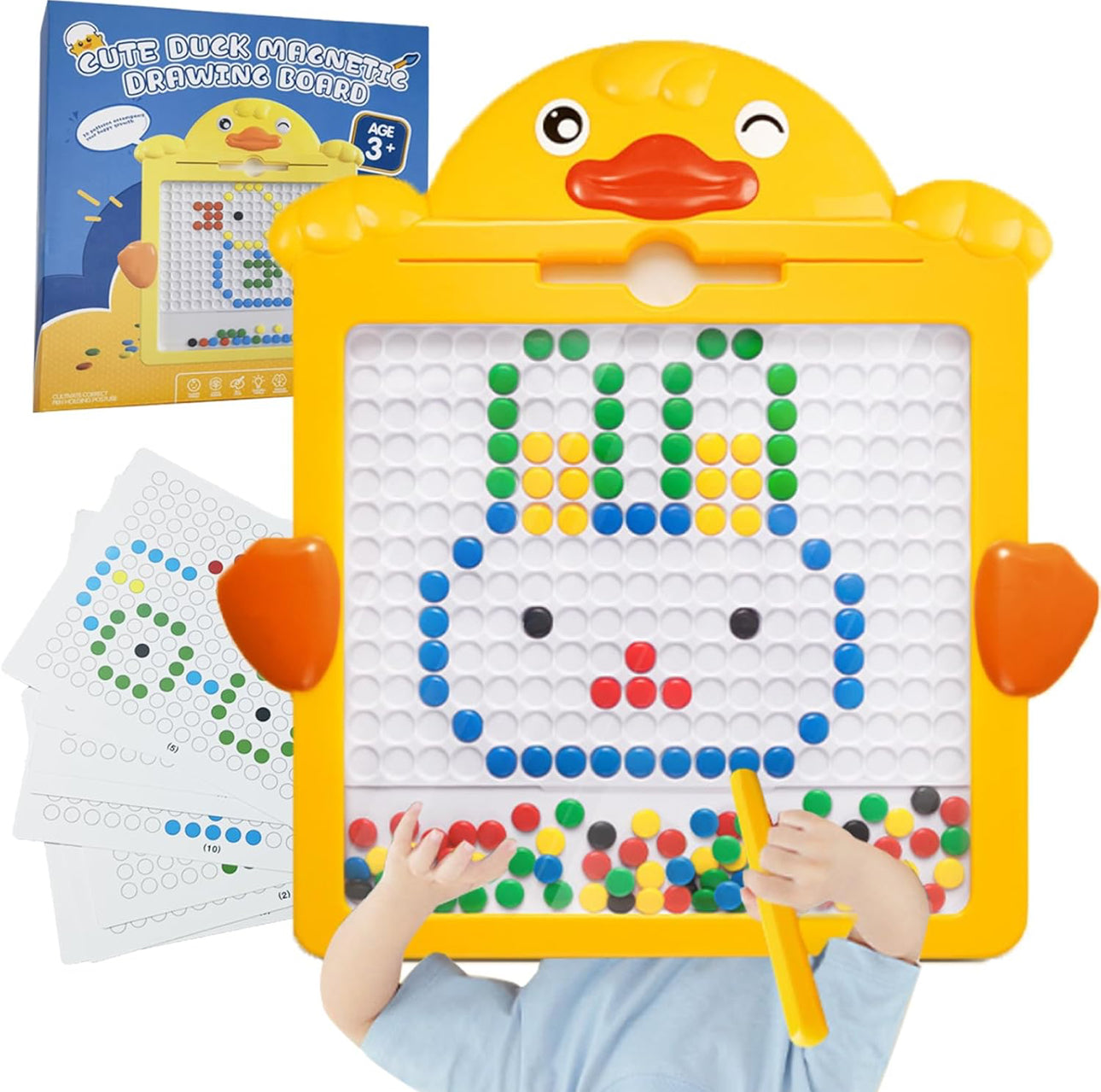 Magnetic Drawing Board for Boy and Girl with Magnetic Pen and Many Beads, Large Toddlers Magnetic Drawing