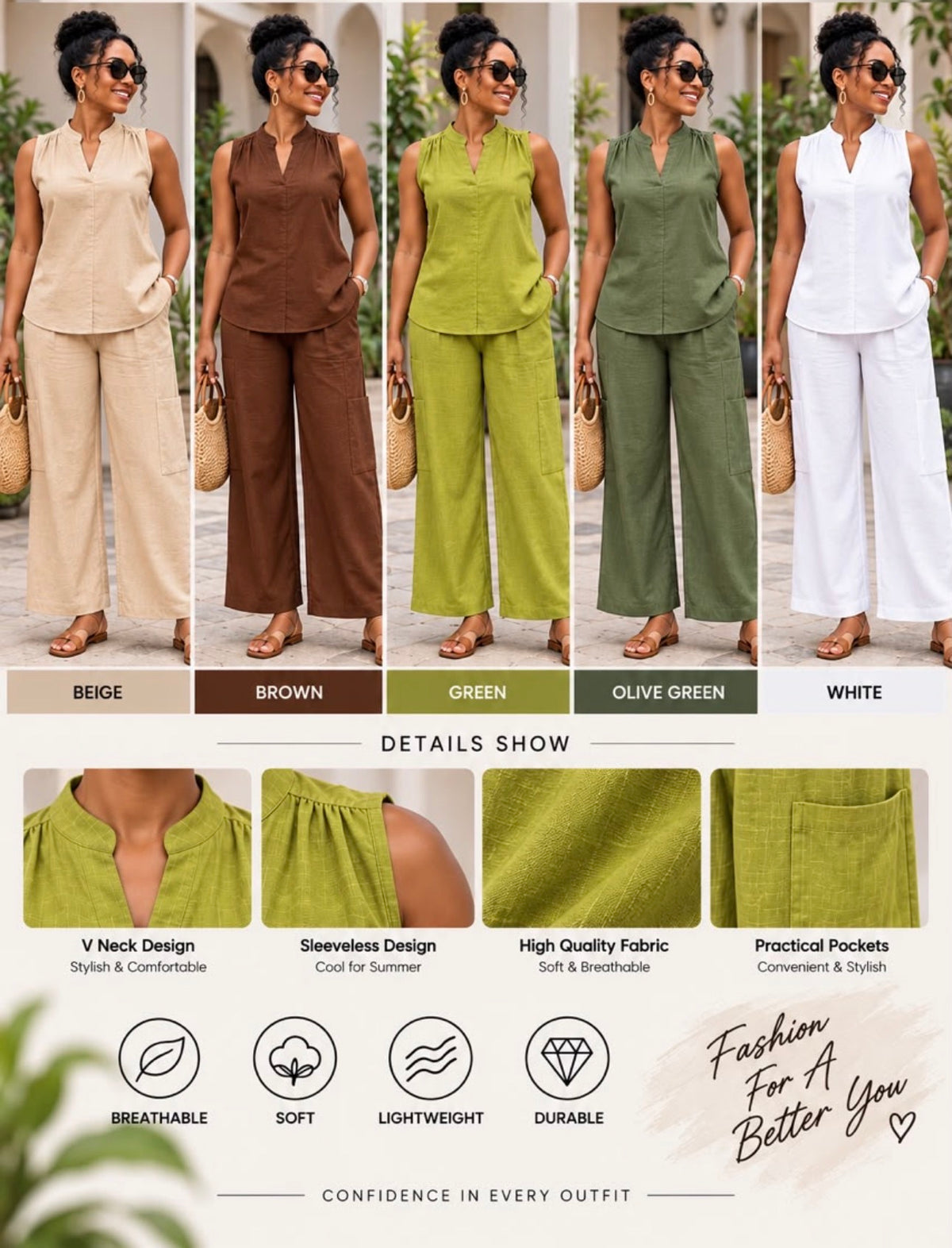 Ladies SummerCasual Two-Piece Set-Various Colours