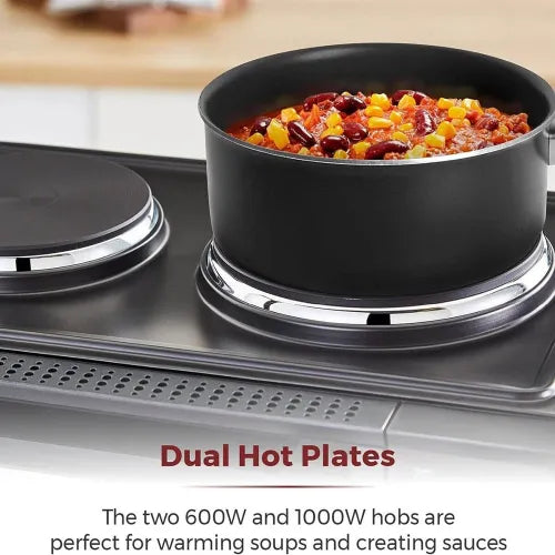 RAF 55L 2 in 1 Electric Oven with 2 Hotplates 1800w