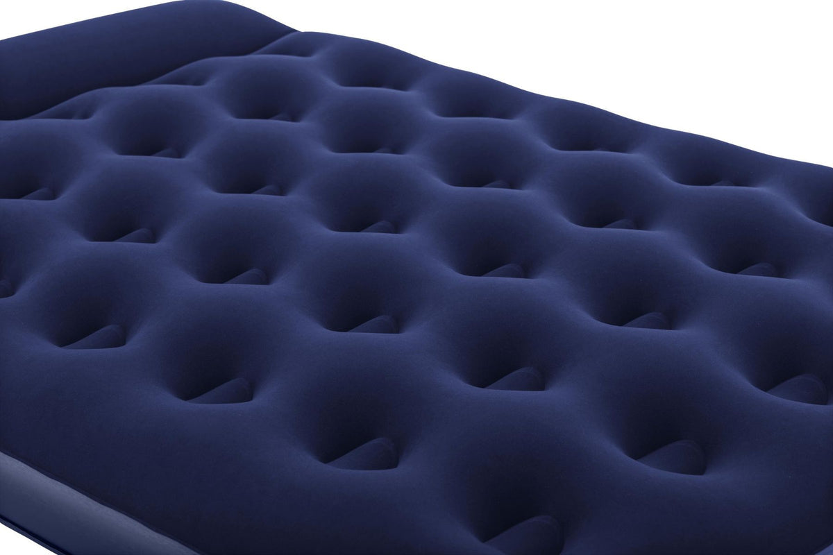 Bestway Double Flocked Airbed – Inflatable Mattress with Built-In Foot Pump