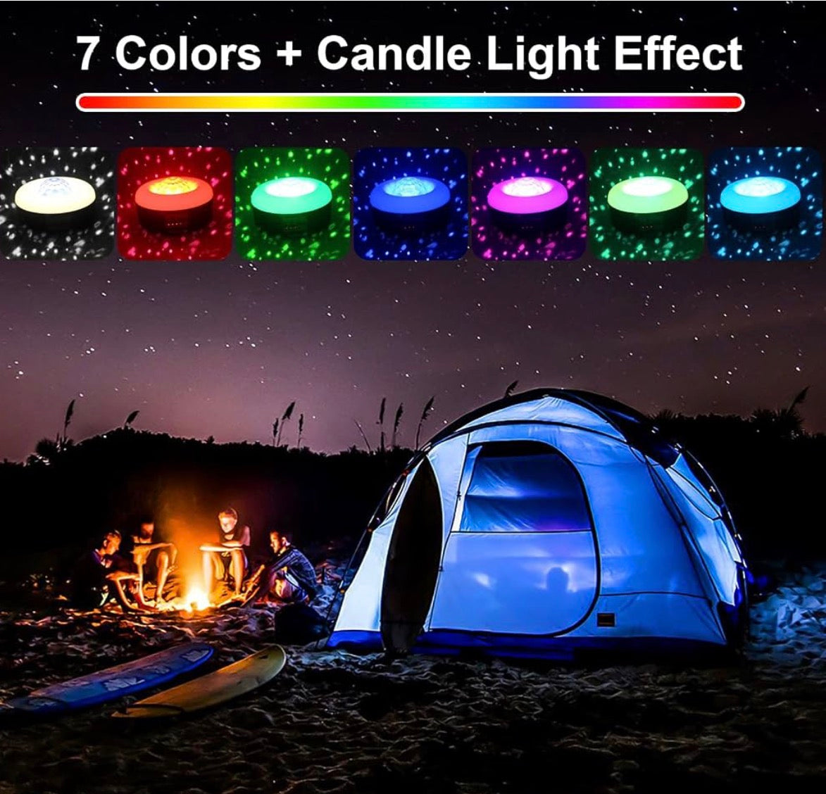 Mtech Solar Powered RGB Remote Controlled Camping Party Light With Hook