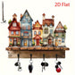 MHome 2D Simple Colorful Wooden And Home Key Hanger With Four Metal Hooks- Various Designs