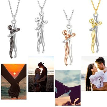 INFINITY Hug  Pendant Necklace Sterling Silver For Lovers
