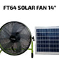 Stay Cool Anywhere: 14-inch Solar Rechargeable Fan