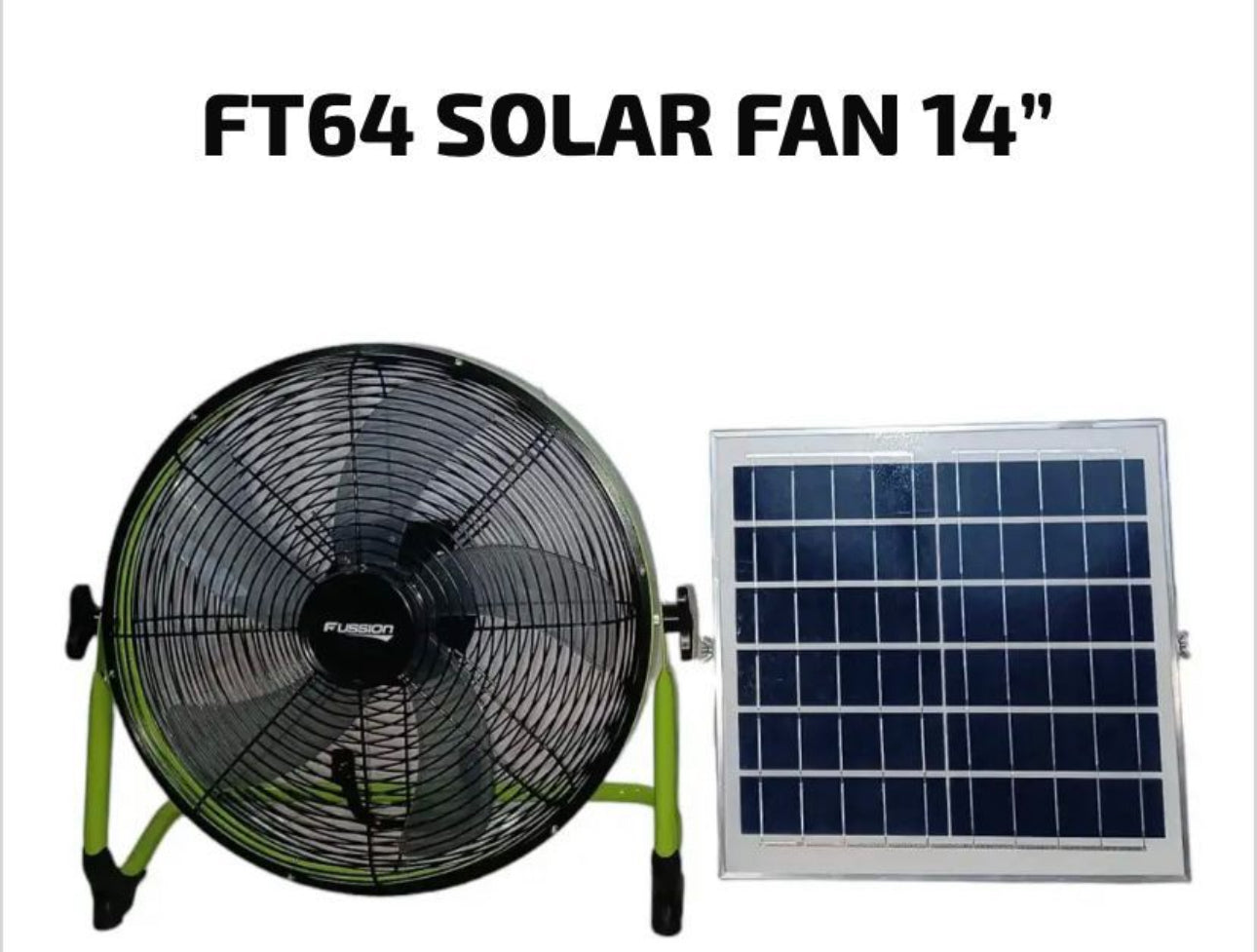 Stay Cool Anywhere: 14-inch Solar Rechargeable Fan