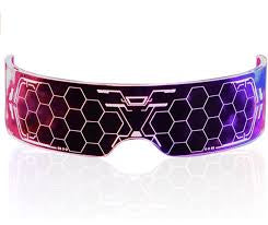 Glow in the Dark - Futuristic LED Wrap-Around Glasses - Electro Glow