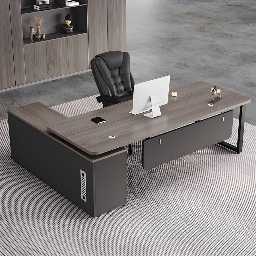 MFurn Executive Oak Office Desk& Chair Set Modern Design Spacious Functional-Various Options