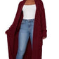 Ladies Long Knitted Cardigan-Various Colours