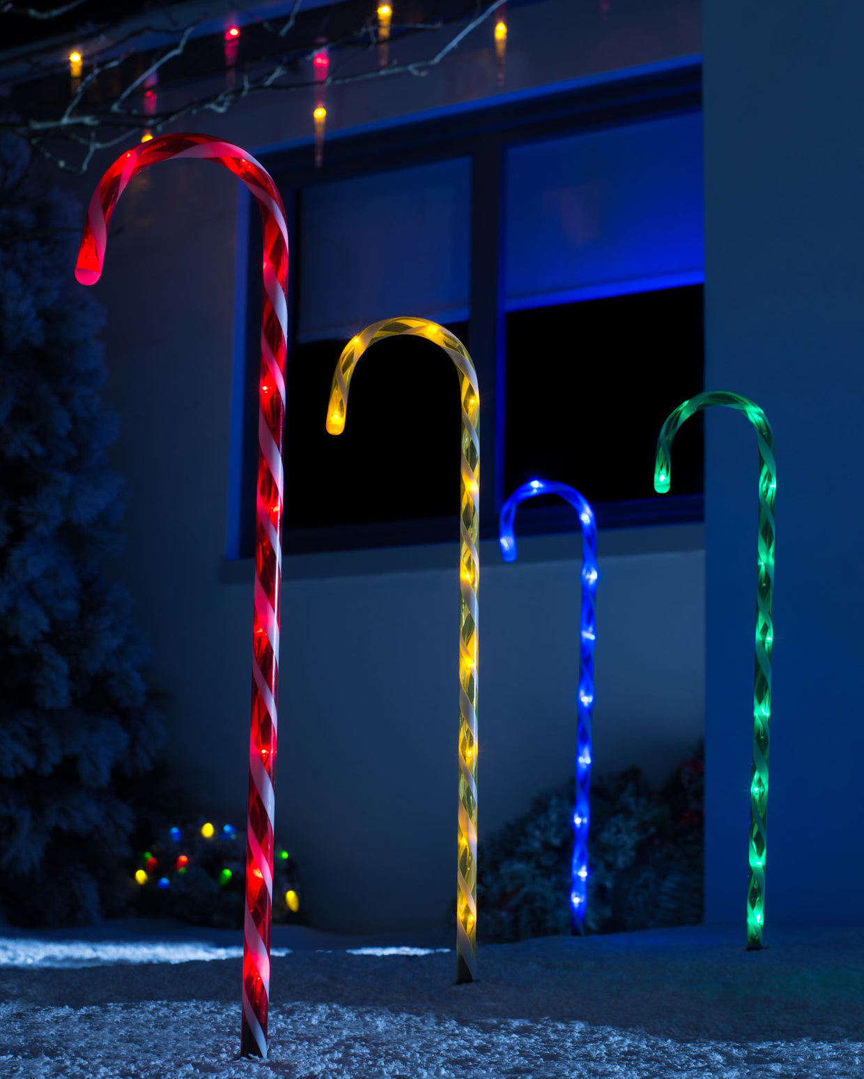 Christmas Candy Cane Pathway Lights Markers 4pc Set