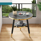 Round Coffee Table, 2-Tier Side Table Living Room, End Table Round with Storage, Modern Drink Side Table 2pc Set- Various Options