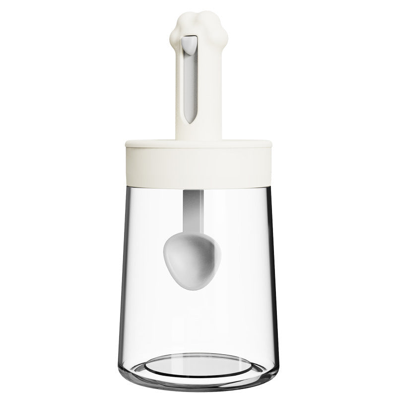 Retractable Spice Jar With Airtight Spoon Lid Seasoning Container GREY
