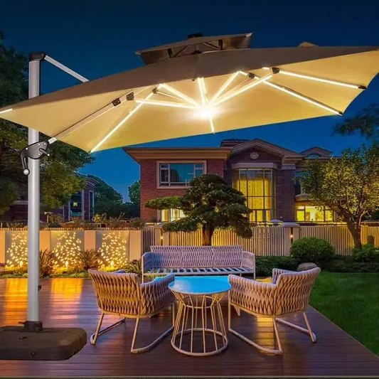 Outdoor Solar LED Cantilever Umbrella