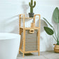 MHome Bamboo Laundry Basket Cabinet with Tilt-Out Hamper & Storage Shelf