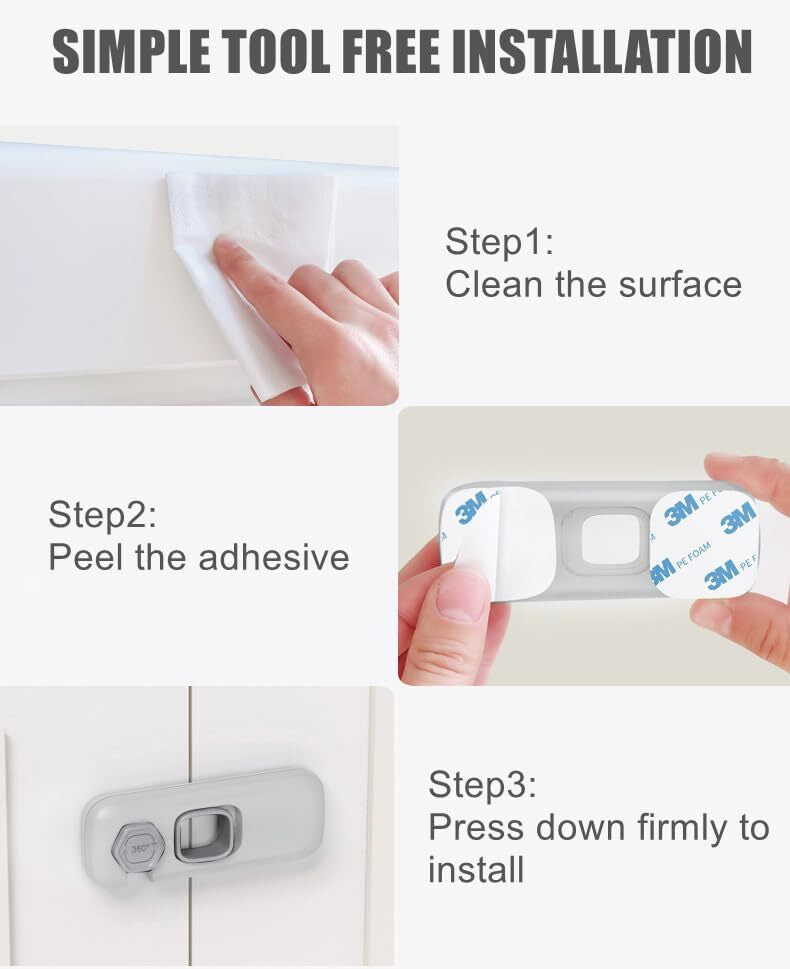 2Pcs Child Proof Refrigerator Lock Fridge Locks for Kids