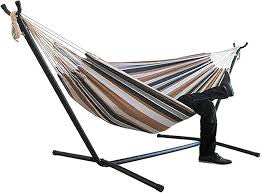 MHome 2-Person Hammock With Stand Brazilian-Style Outdoor Indoor