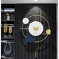 Elegant Wall Clock BF404 K146, Analog 60 x 48 cm,Metal, With Pendulum, Gold/Navy