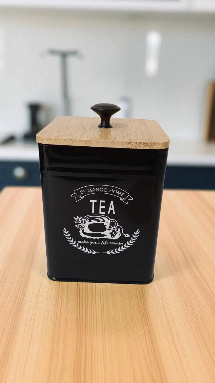 MHome Set of 4 Condiments Canisters Tea,Coffee Sugar & Biscuits-Various Colours