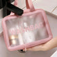 Toiletry Bag Frosted 3pc With Handle - Various Colours