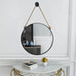 MHome Black Large Round Frame Mirror With Hemp Rope 60cm
