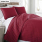 Quilt Set Queen Size, Elegant Square Pattern, Ultra Soft Lightweight Bedspreads & Coverlets, Quilted Bedding Sets 3 Pieces For All Season, 1 Quilt 2 Pillow - Various Colours