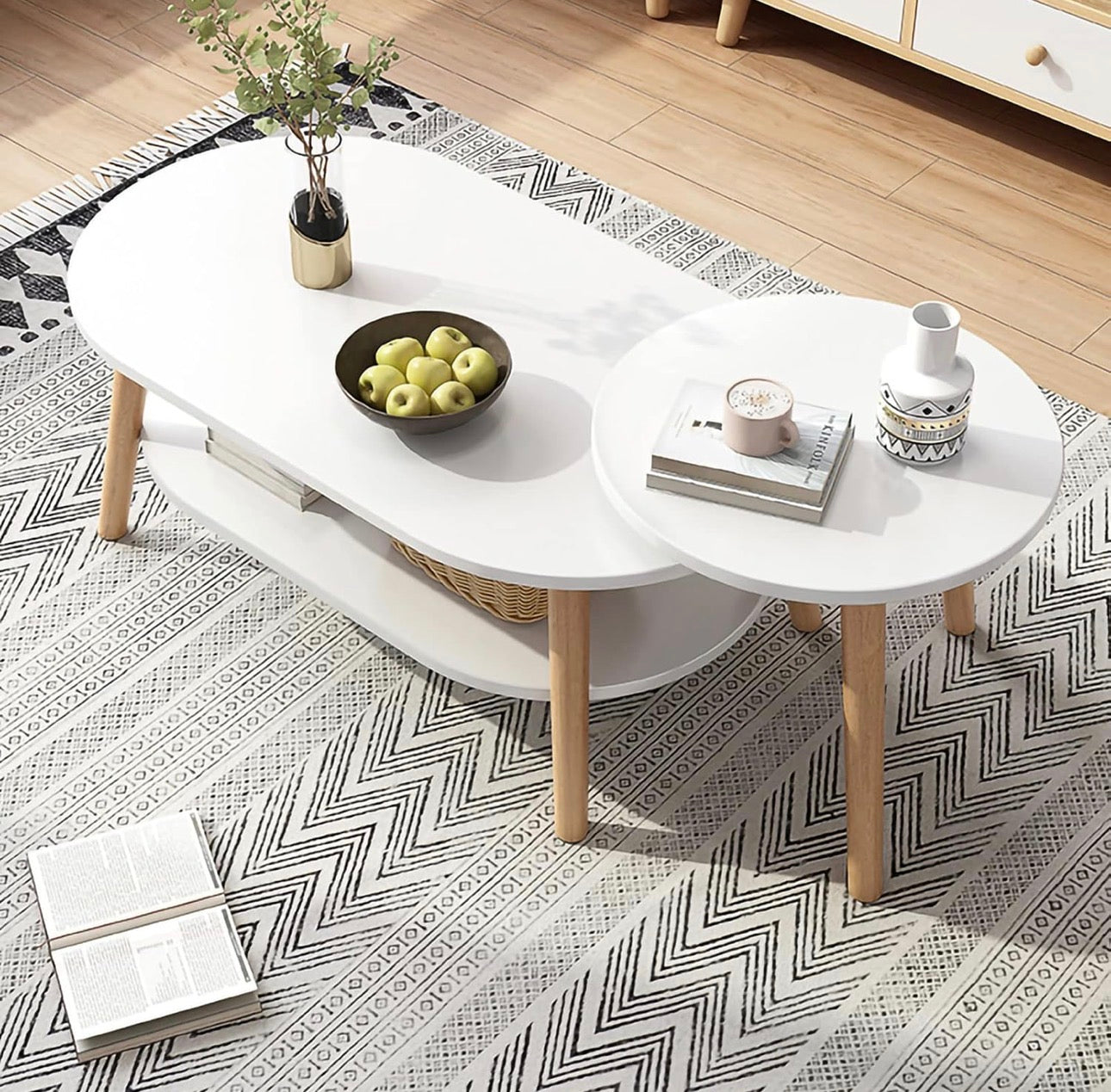 MFURN Coffee Table Modern Living Room coffe table Nesting coffee tables for living room Set of 2-Various Colours