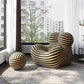 MFurn Striped Modern Lounge Chair with Ottoman – Designer Bubble Chair