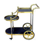 MFurn 3-Tier Rolling Bar Cart – Mirrored Glass Shelves with Wheels
