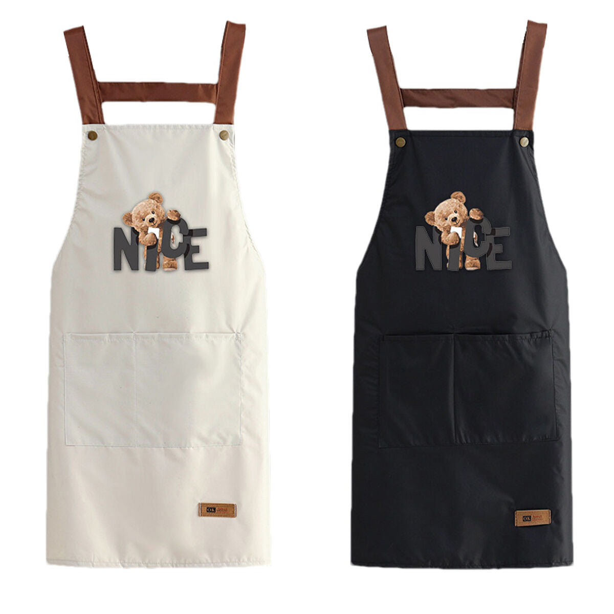 Household Cleaning Apron Cooking Aprons Kitchen Bib Waterproof Apron ...