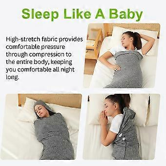 Adult & Kids Swaddle Wearable Blanket with Hoodie Ultra-Light Cozy Sleeping Bag for Indoor Outdoor Sleeping