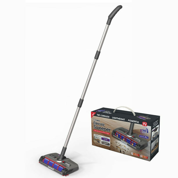 MHOME Cordless Electric Sweeper – 360° Rotating Brush, LED Light, Lightweight Floor & Carpet Cleaner