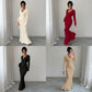 Women's Long Sleeve Bodycon Maxi Dress - Elegant Slim Fit Evening Dress - Various Colours