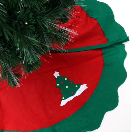 93cm Red Christmas Tree Skirt – Non-Woven Xmas Tree Decoration Mat