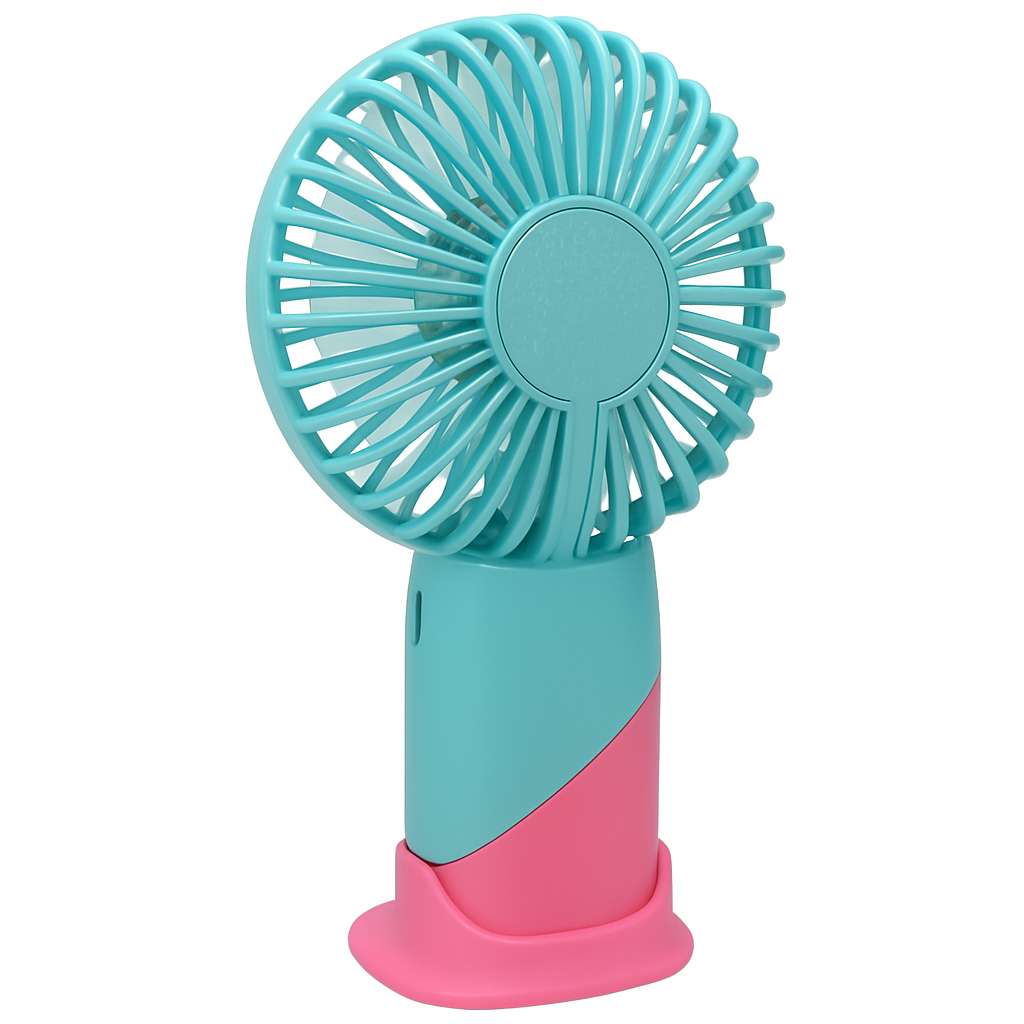 ColorTwist™ Mini Fan – 3-Speed Rechargeable Handheld Fan
