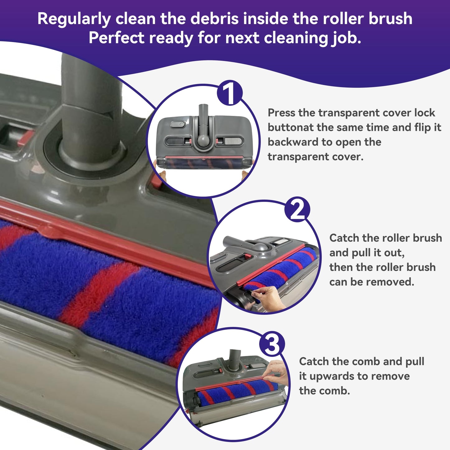 MHOME Cordless Electric Sweeper – 360° Rotating Brush, LED Light, Lightweight Floor & Carpet Cleaner