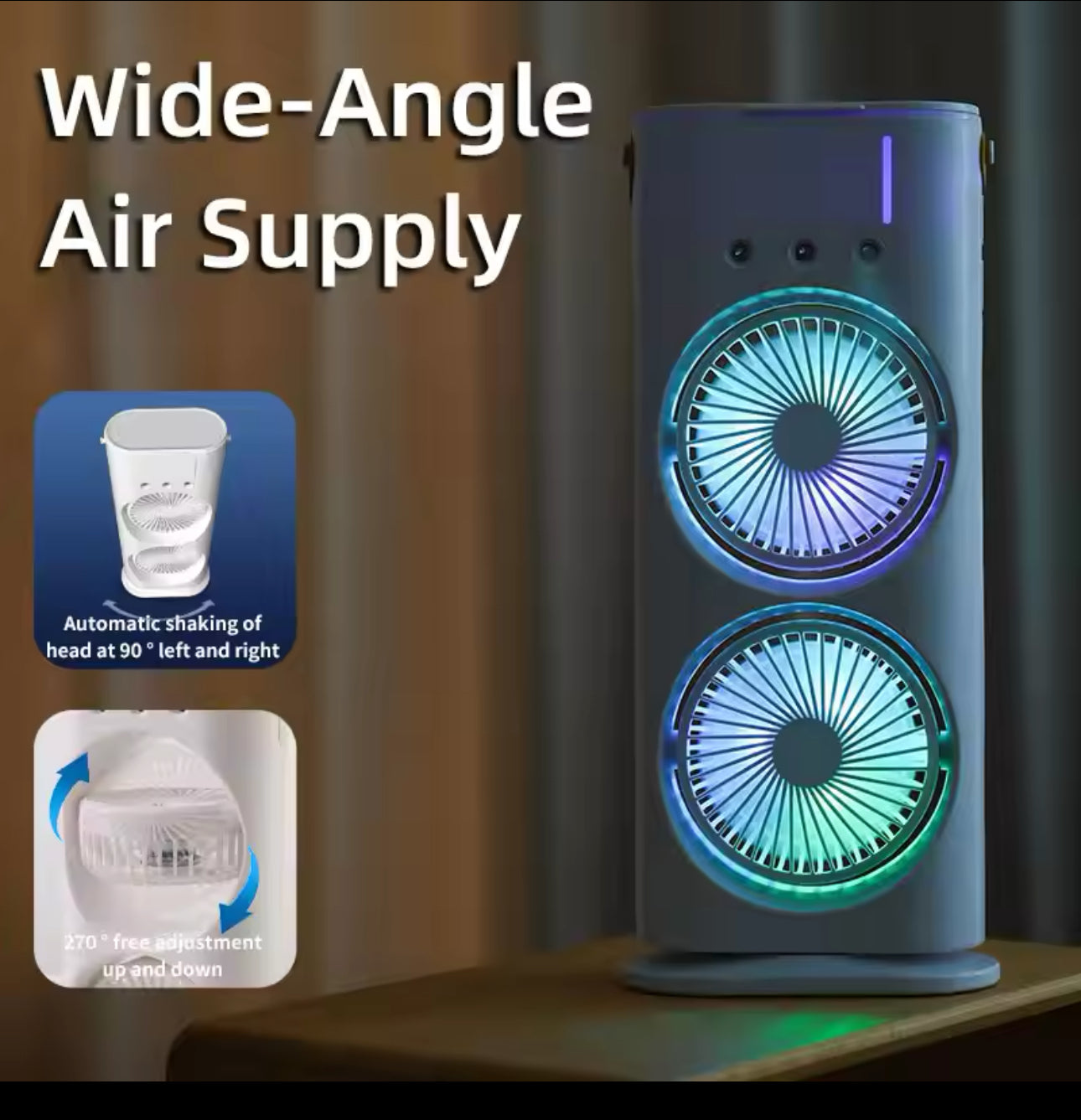 Double-Ended Spray Fan USB Rechargeable 2000mAh