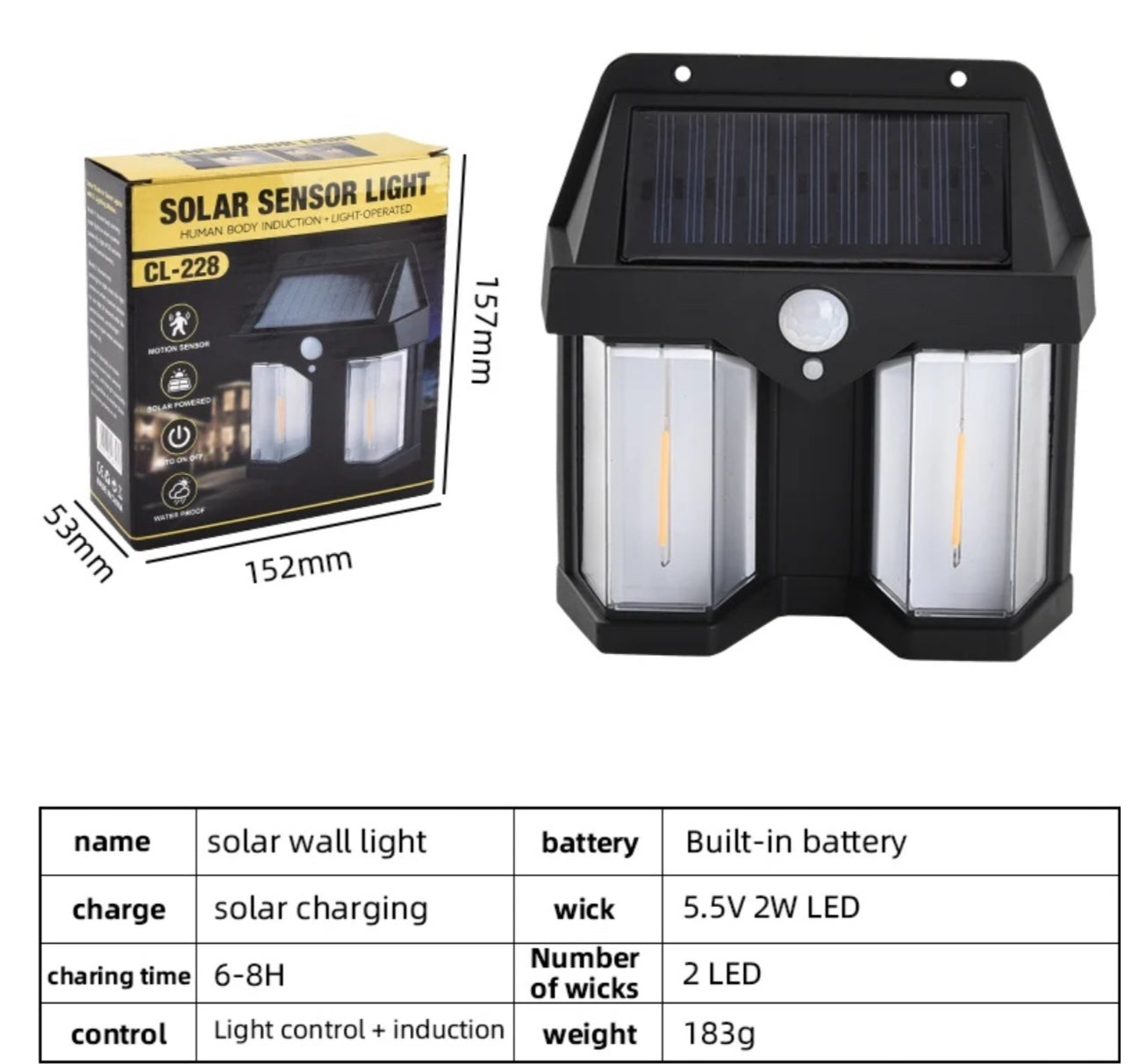 MTech Solar Wall Sensor 3 Light Modes