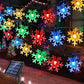 MHome Solar Snowflake String Lights 8 Modes Waterproof Outdoor For Garden Patio Christmas Decoration-20LED 5M