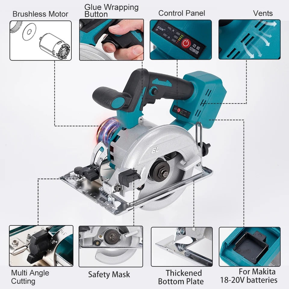 Circular Saw 125mm Brushless Lithium Battery Circular Saw