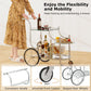 MFurn 3-Tier Rolling Bar Cart – Mirrored Glass Shelves with Wheels