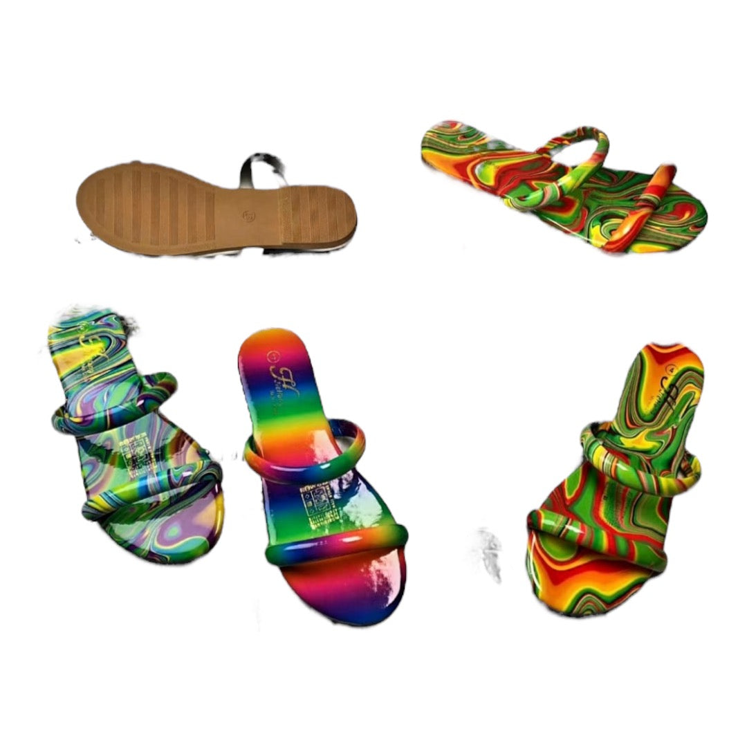 Ladies Slip On Fashion Sandals Various Colours