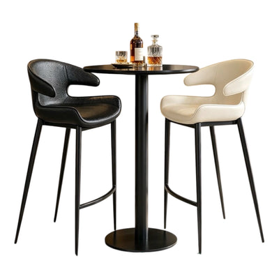 MFurn Italian Minimalist Leather  Bar Stools- Various Colours 2pc Set