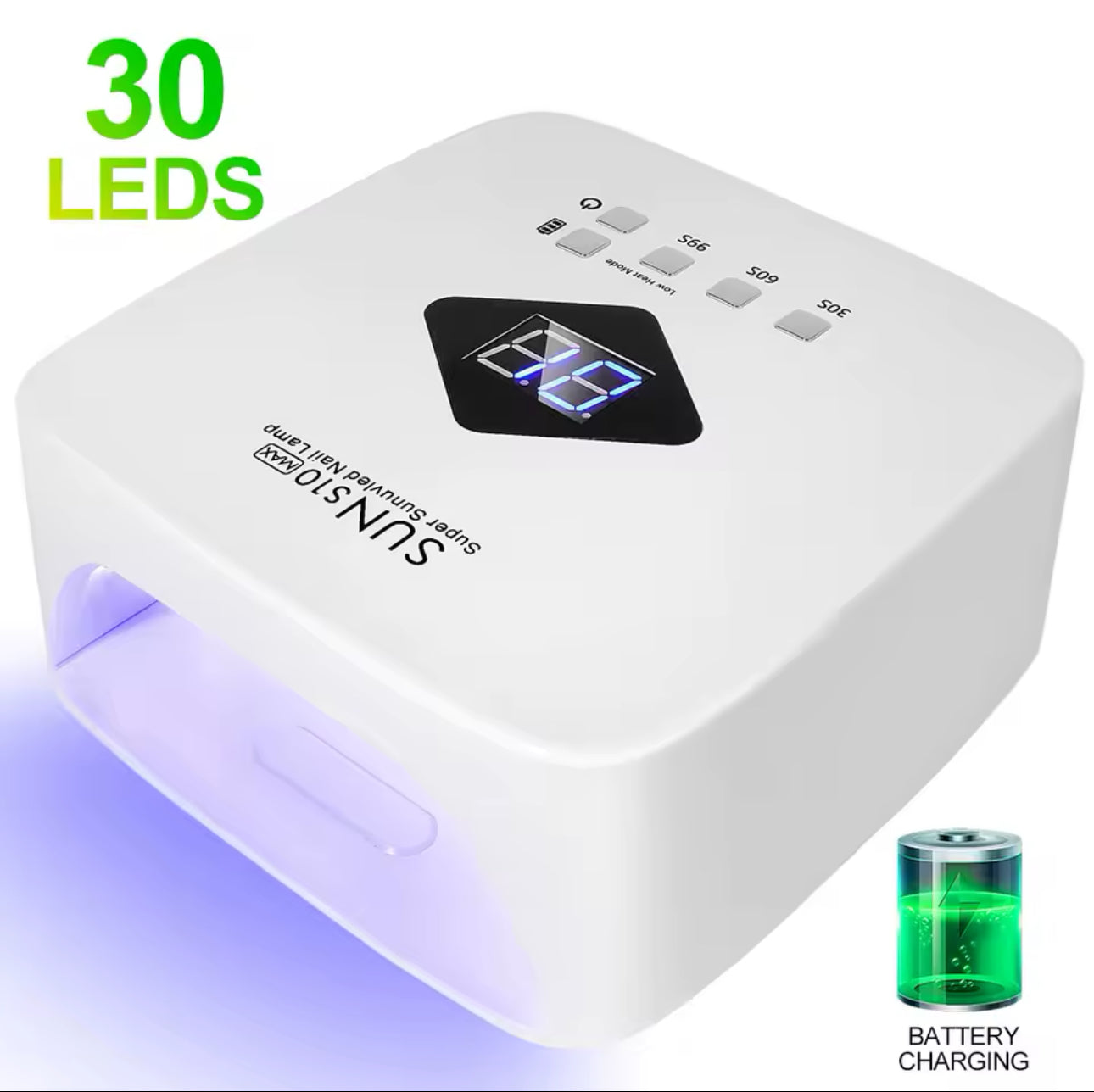 Sun Professional Rechargeable UV LED Nail Lamp Cordless UV Light for Gel Nail Machine S10
