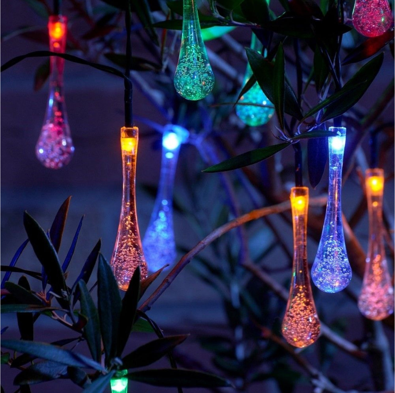 Christmas LED Solar Powered Water Drop Fairy Light - 6M