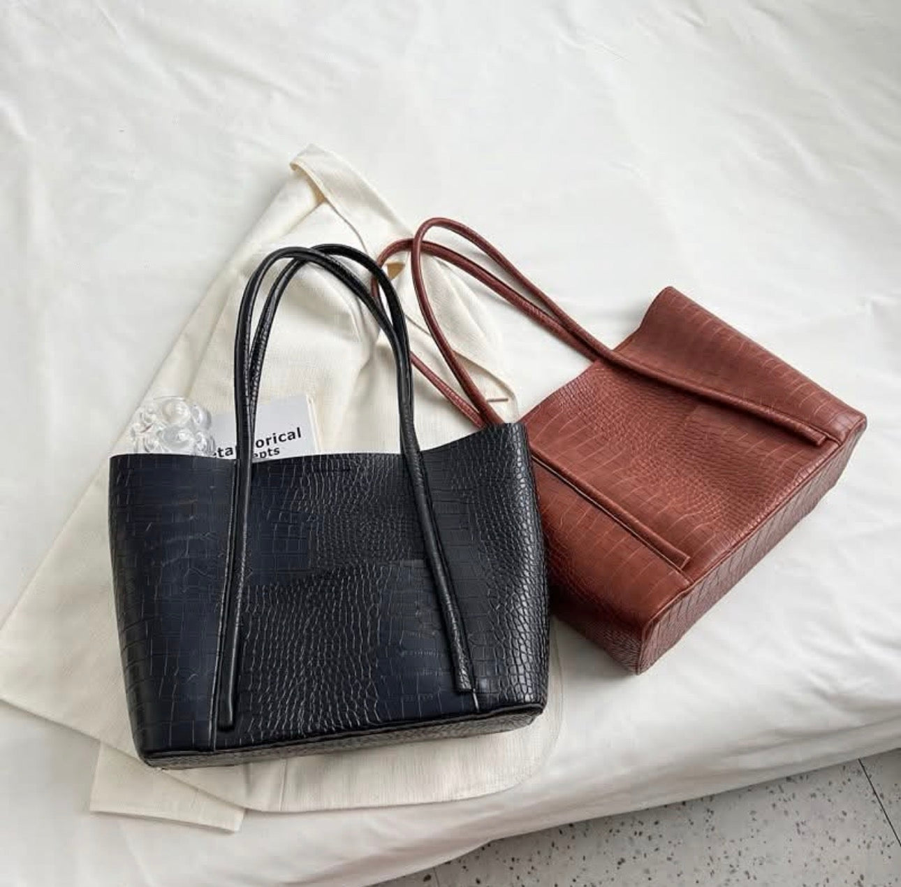 Ladies Crocadile Effect Faux Leather Bag-Various Colours